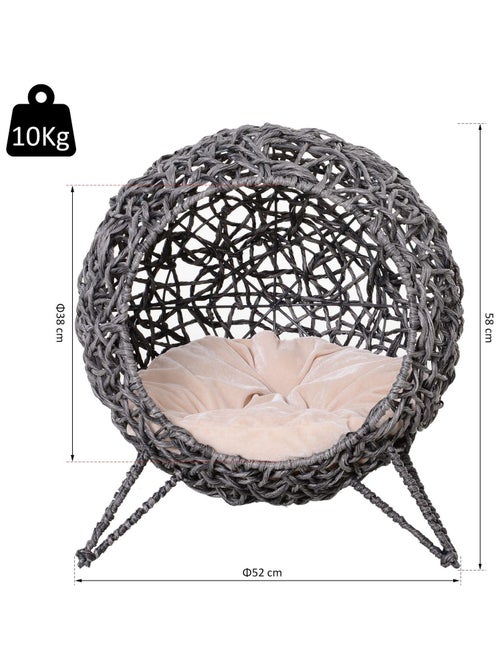 Panier chat coussin résine tressée - Kiabi