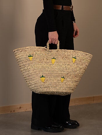 Panier Citrons brodés