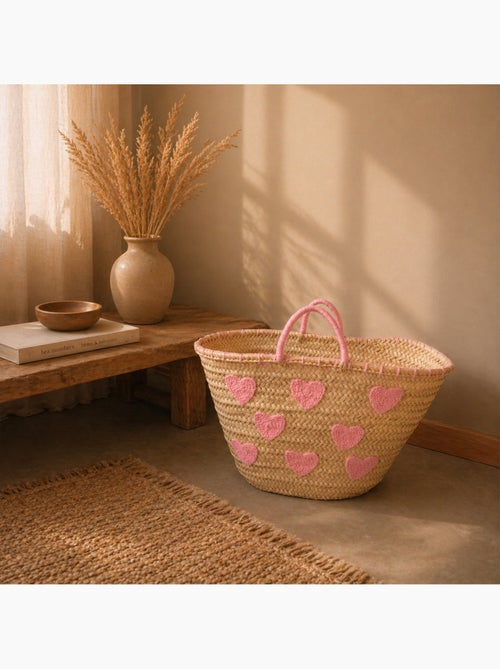 Panier Cœurs brodés - Kiabi