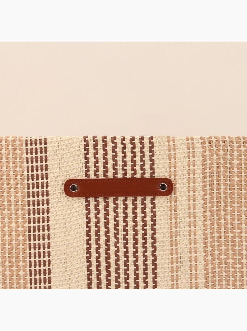 Panier cube en tissage papier 31x31x31cm Beige - Kiabi