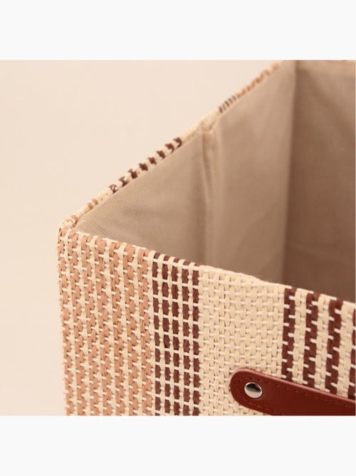 Panier cube en tissage papier 31x31x31cm - Kiabi Panier cube en tissage papier 31x31x31cm - Kiabi