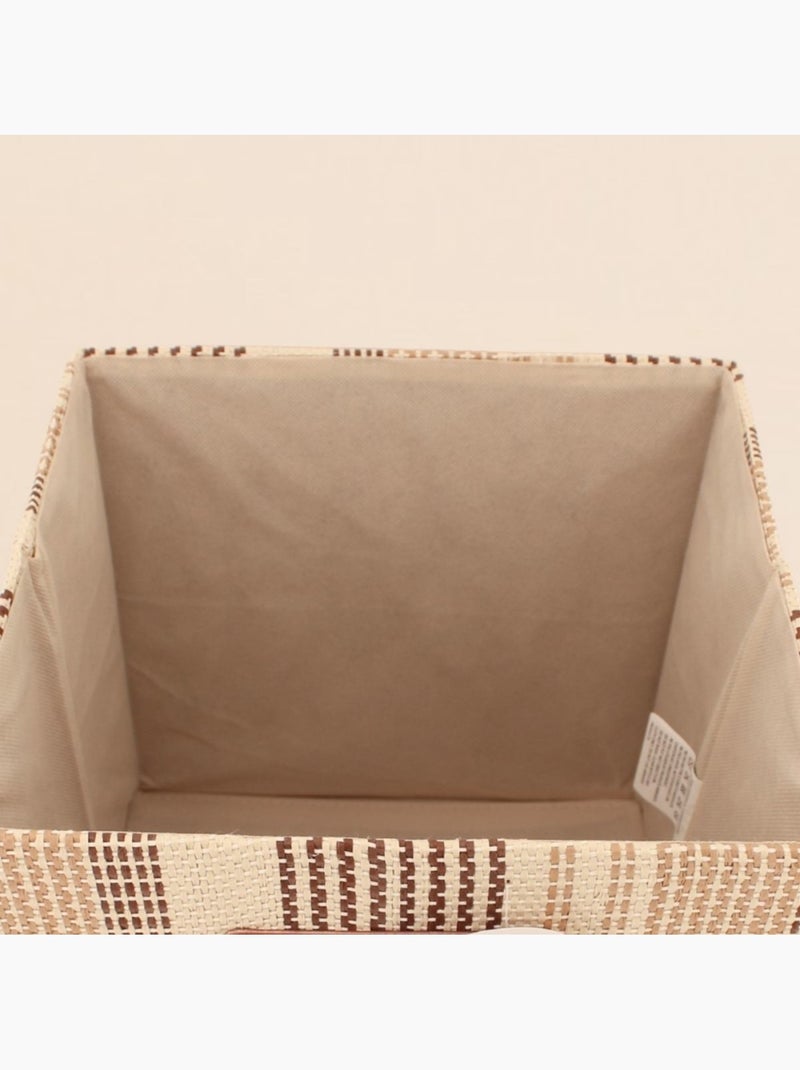 Panier cube en tissage papier 31x31x31cm Beige - Kiabi