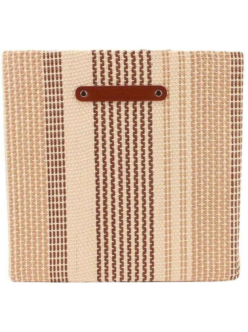 Panier cube en tissage papier 31x31x31cm Beige - Kiabi