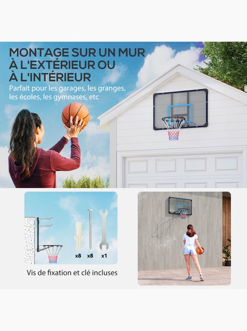 Panier de basket-ball mural avec visserie acier pc - Kiabi