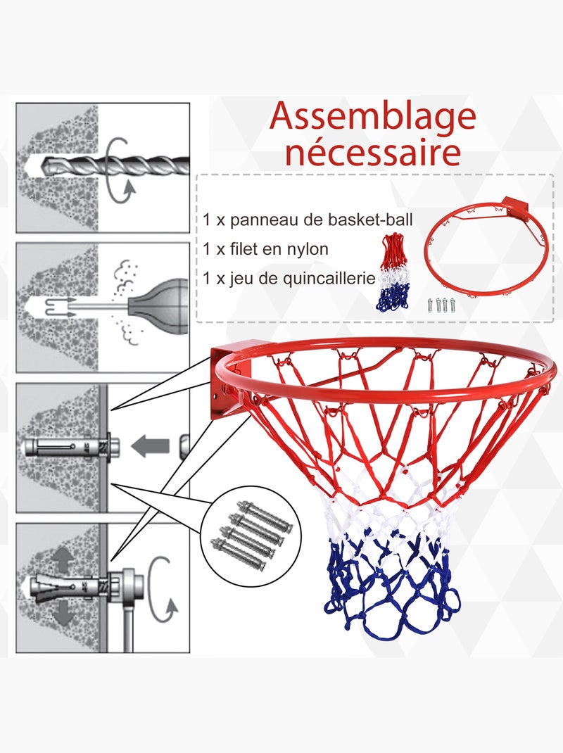 Panier de basket-ball mural rouge Rouge - Kiabi