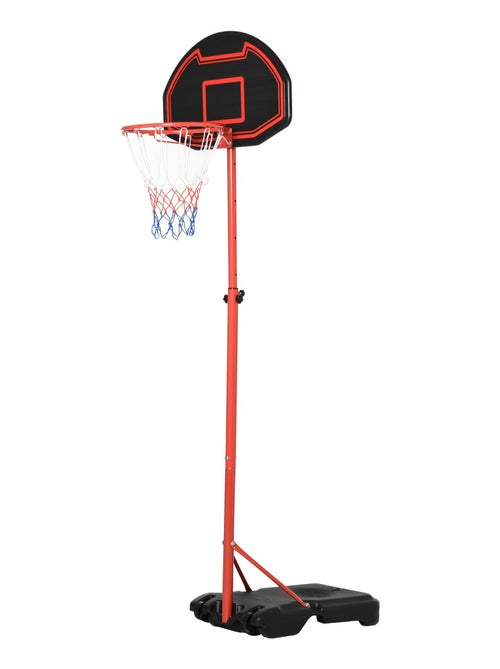 Panier de Basket-Ball sur pied hauteur réglable 1,55 - 2,1 m rouge noir - Kiabi