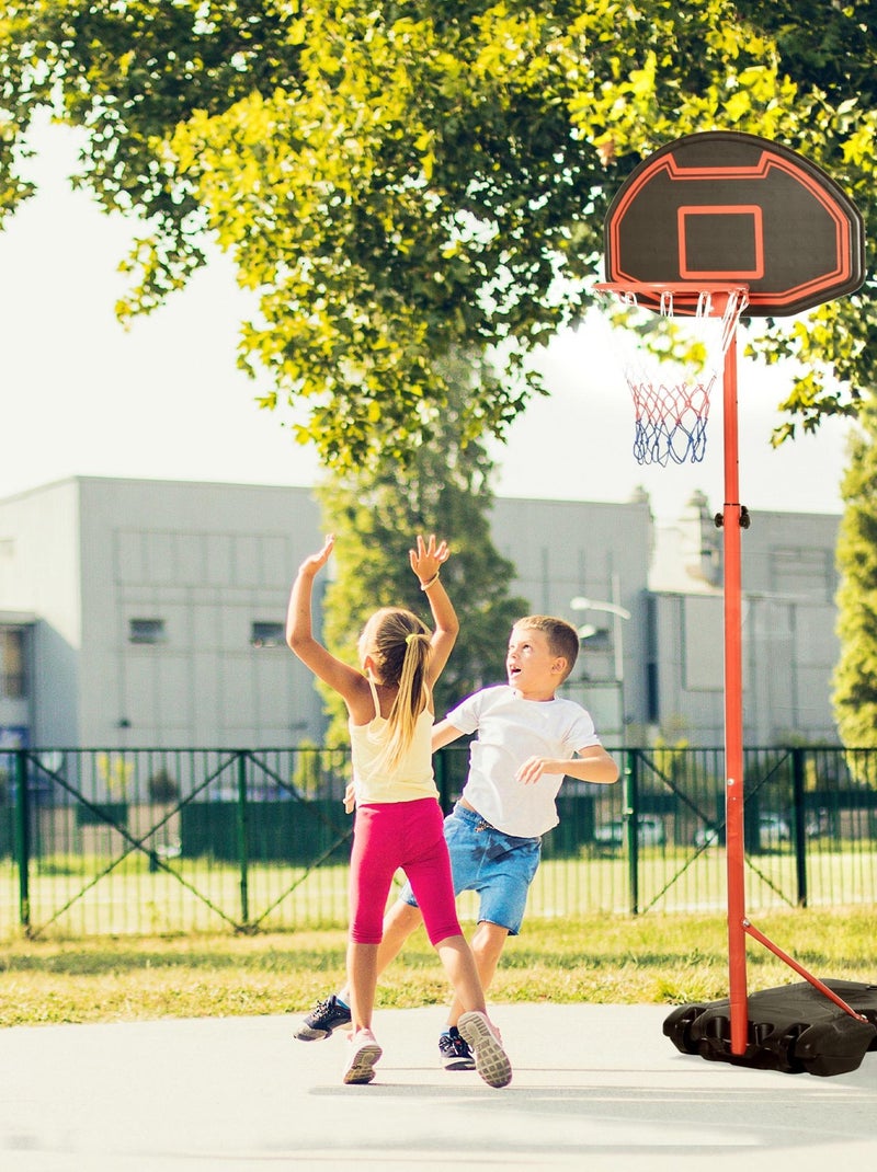Panier de Basket-Ball sur pied hauteur réglable 1,55 - 2,1 m rouge noir Rouge - Kiabi