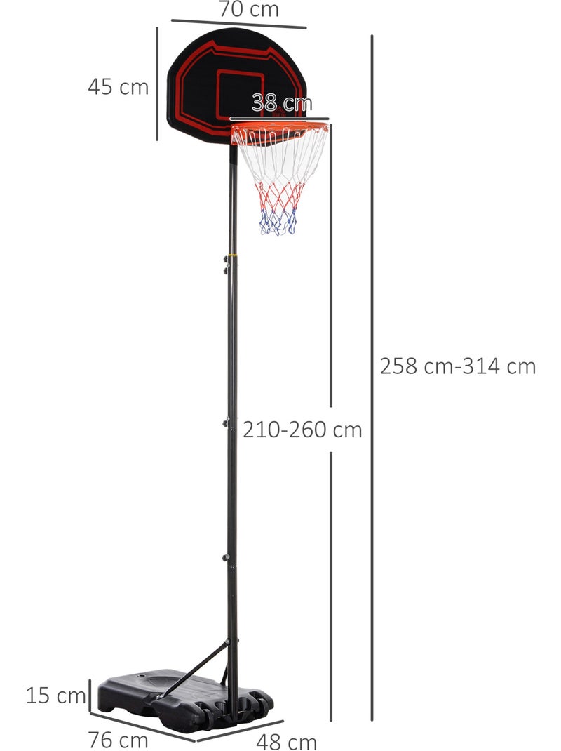 Panier de basket-ball sur pied Rouge - Kiabi