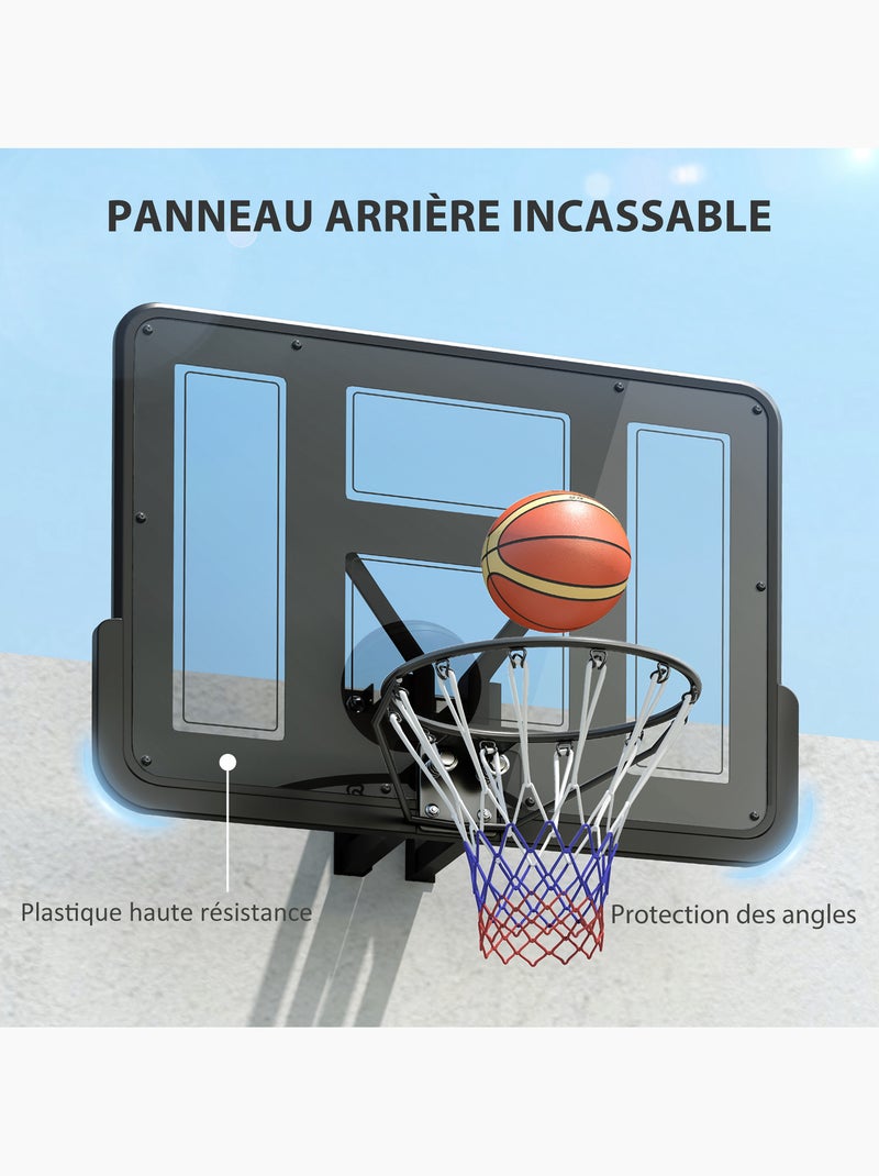 Panier de basket mural - kit fixation murale inclus - noir Noir - Kiabi