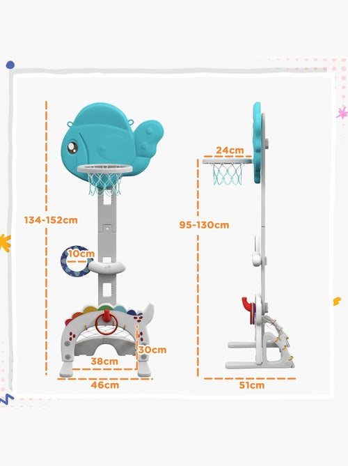 Panier de basketball enfant but de foot jeu de golf lancer d'anneaux et balle 5 en 1 - Kiabi