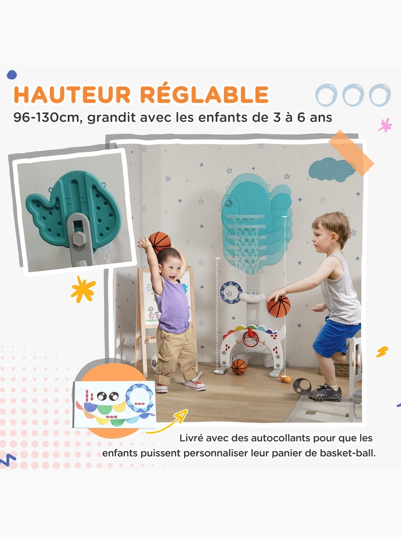 Panier de basketball enfant but de foot jeu de golf lancer d'anneaux et balle 5 en 1 Bleu Bleu - Kiabi