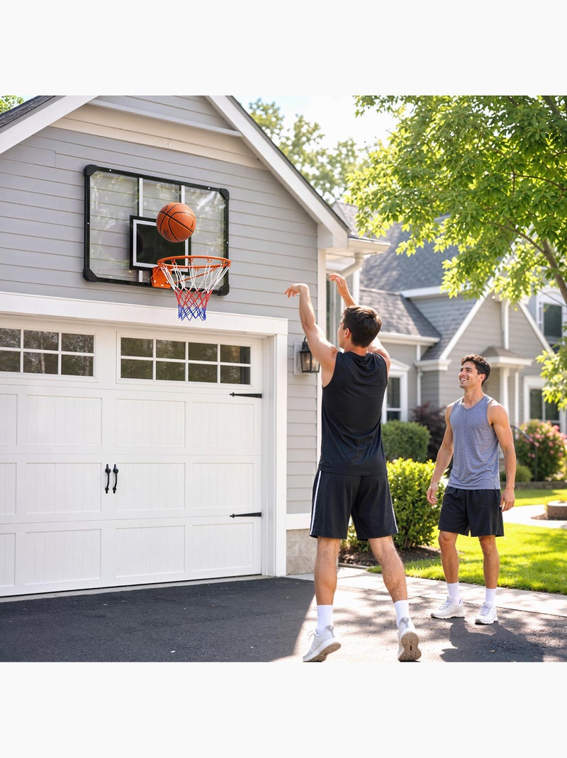 Panier de basketball mural - kit d'installation inclus - noir transparent Noir - Kiabi
