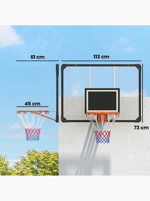 Panier de basketball mural - kit d'installation inclus - noir transparent - Kiabi Panier de basketball mural - kit d'installation inclus - noir transparent - Kiabi