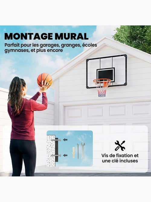 Panier de basketball mural - kit d'installation inclus - noir transparent - Kiabi Panier de basketball mural - kit d'installation inclus - noir transparent - Kiabi