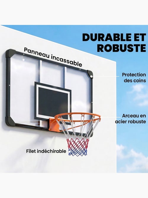 Panier de basketball mural - kit d'installation inclus - noir transparent - Kiabi Panier de basketball mural - kit d'installation inclus - noir transparent - Kiabi