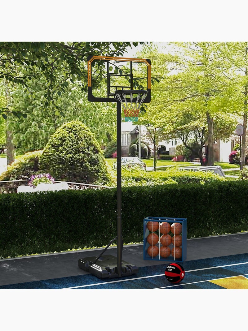 Panier de basketball sur pied - h. Réglable 182-213cm - orange noir Noir - Kiabi