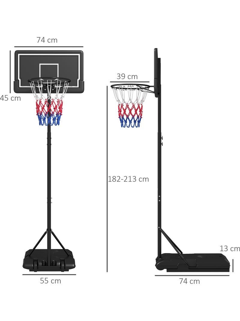 Panier de basketball sur pied hauteur réglable h.182-213/220-250 cm Noir - Kiabi