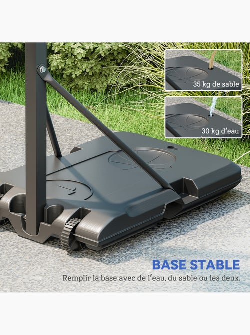 Panier de basketball sur pied réglable h.146-236 cm lestage roulettes bleu noir - Kiabi