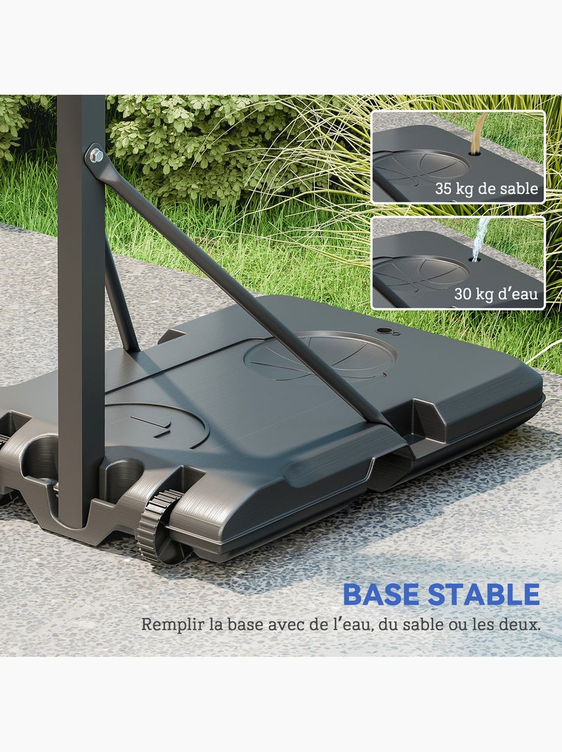 Panier de basketball sur pied réglable h.146-236 cm lestage roulettes bleu noir Noir - Kiabi
