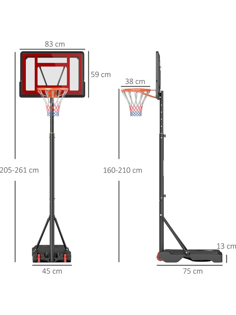 Panier de basketball sur pied réglable h.160–210 cm lestage roulettes Noir - Kiabi