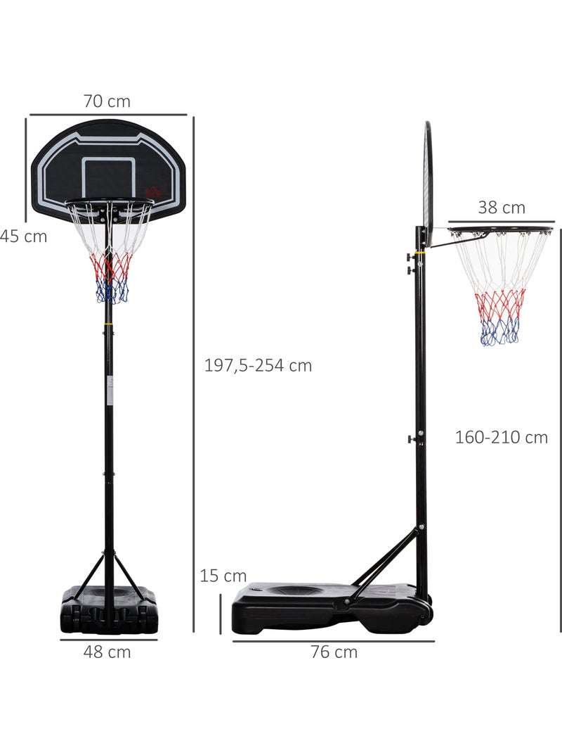 Panier de basketball sur pied réglable h.197-254 cm lestage roulettes Noir - Kiabi