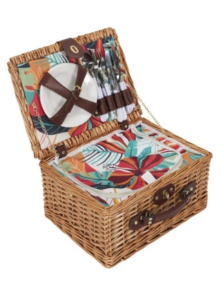 Panier de pique nique avec vaisselle pour 4 personnes