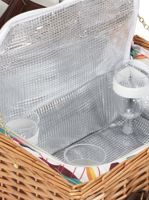 Panier de pique nique avec vaisselle pour 4 personnes - Kiabi