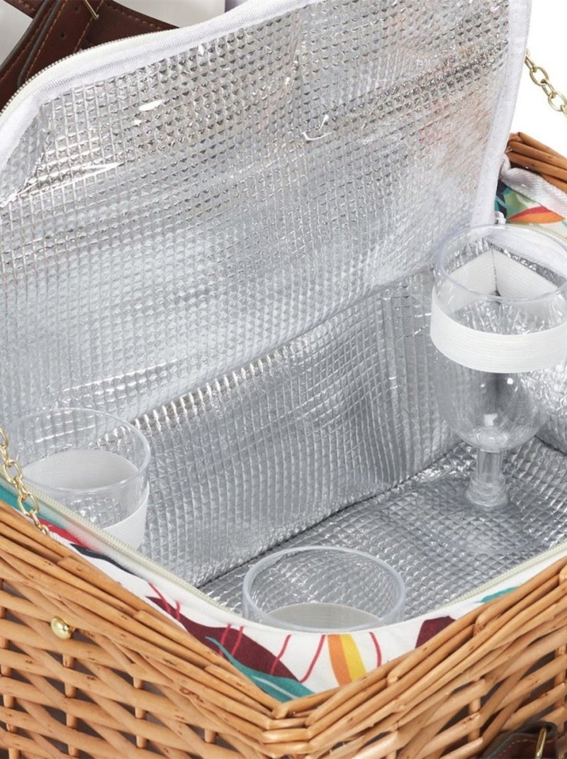 Panier de pique nique avec vaisselle pour 4 personnes Marron - Kiabi