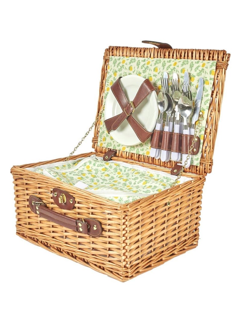 Panier de pique nique pour 4 personnes vert Marron - Kiabi
