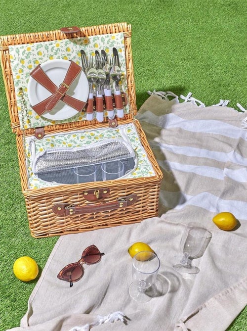 Panier de pique nique pour 4 personnes vert - Kiabi
