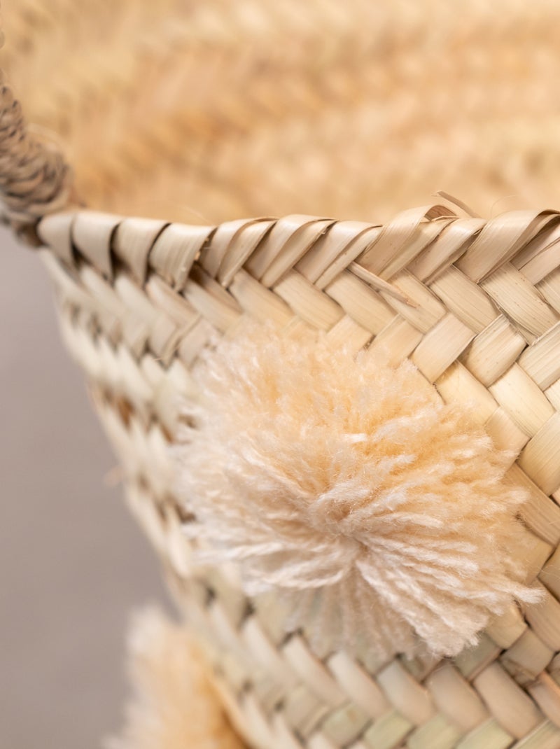 Panier de rangement à pompons Beige - Kiabi