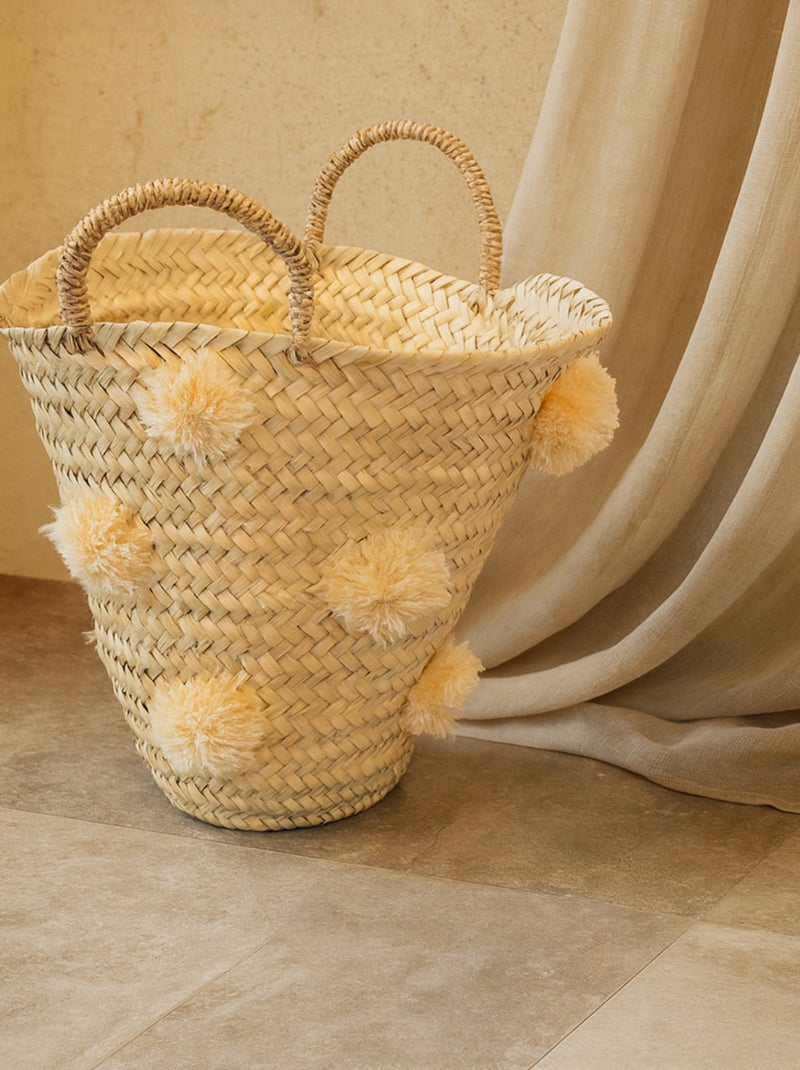 Panier de rangement à pompons Beige - Kiabi