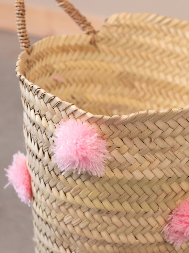 Panier de rangement à pompons Rose - Kiabi