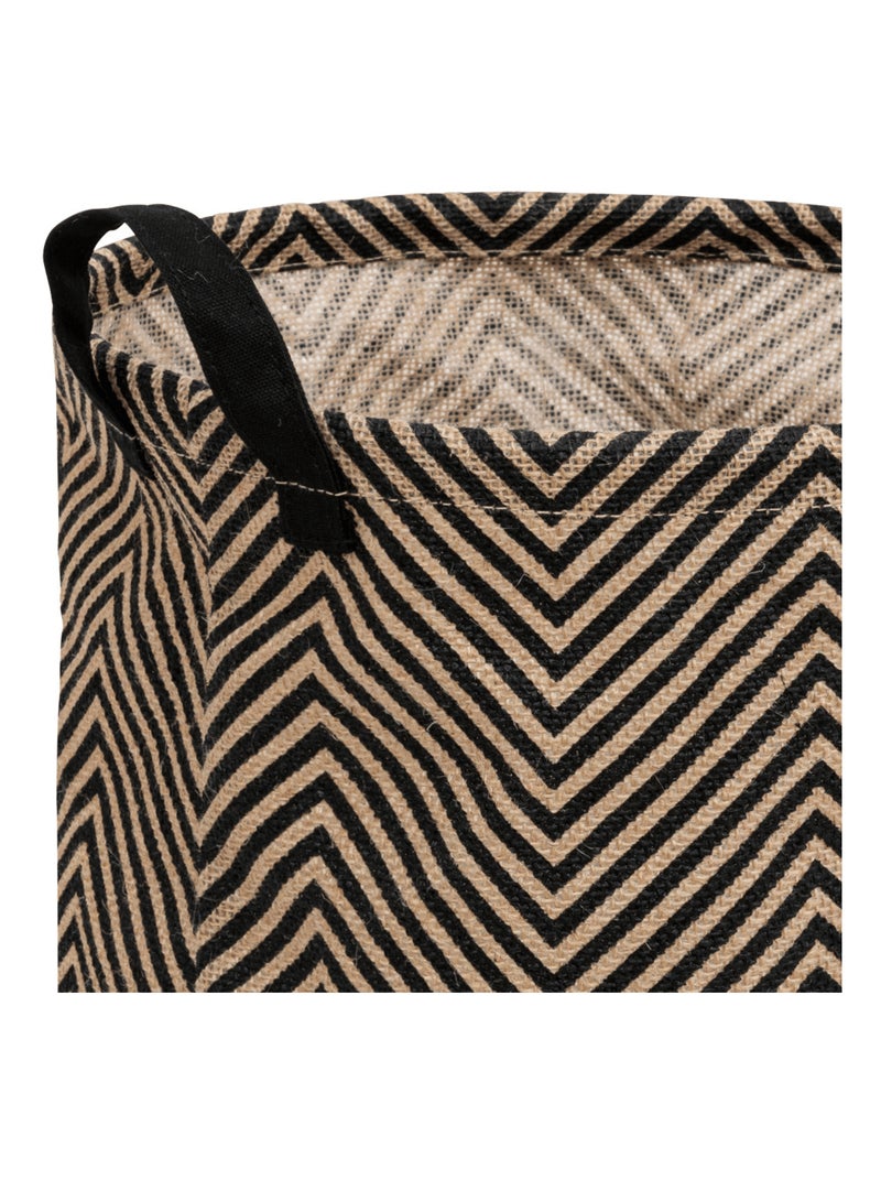 Panier de rangement à rayures Beige - Kiabi