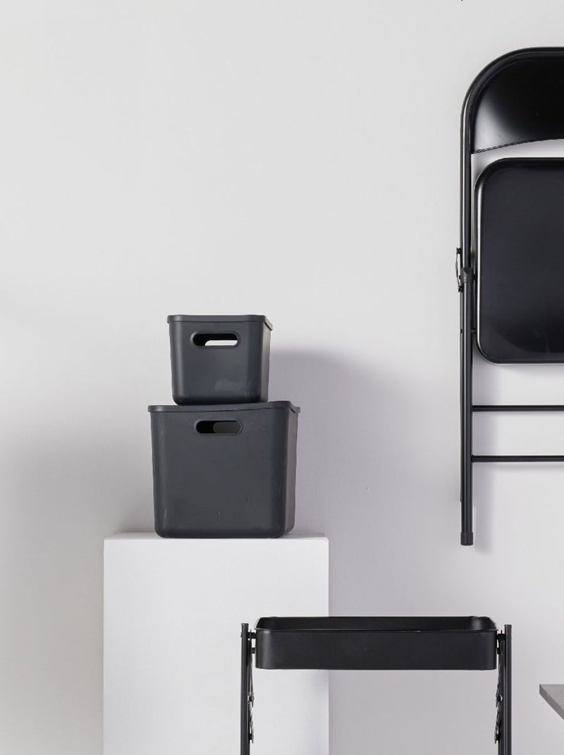 Panier de rangement avec couvercle plastique EQUIPMENT Noir - Kiabi