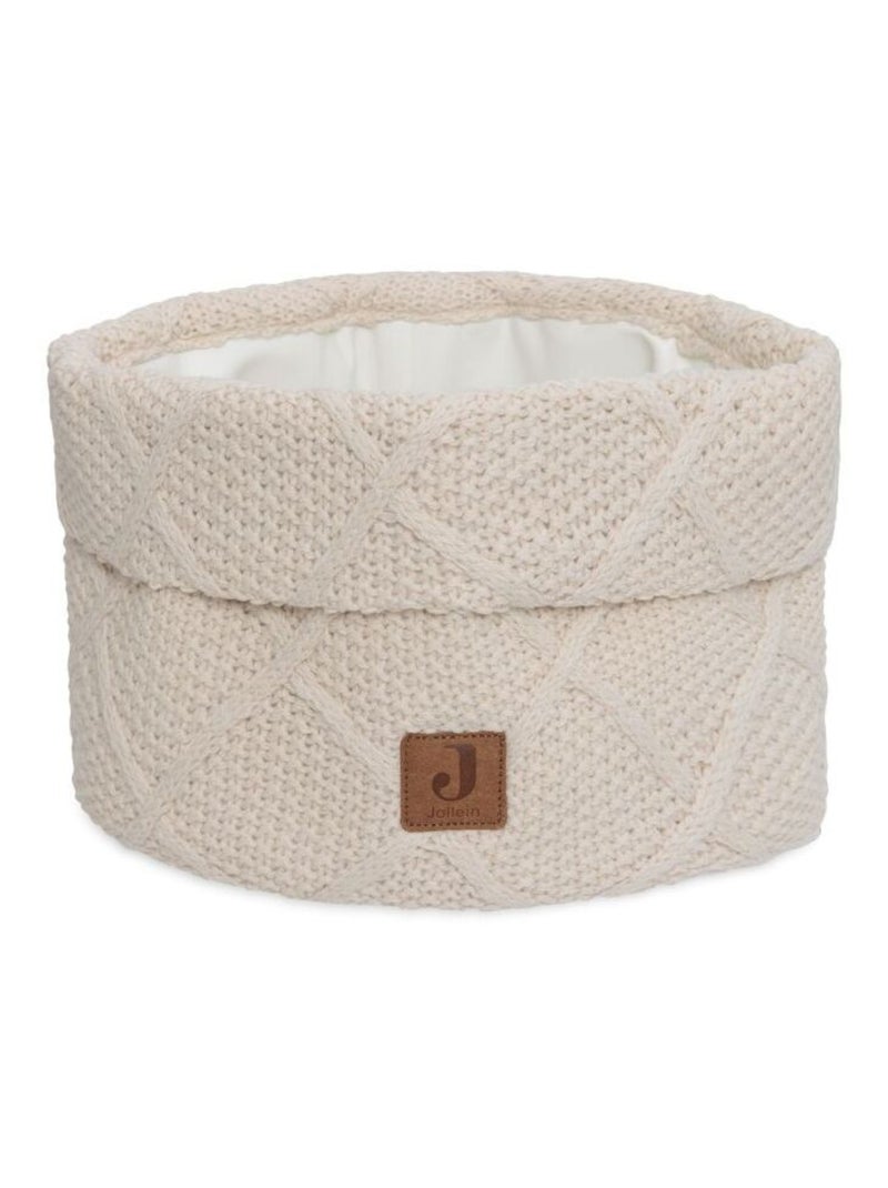Panier de rangement Check Knit en coton Beige - Kiabi