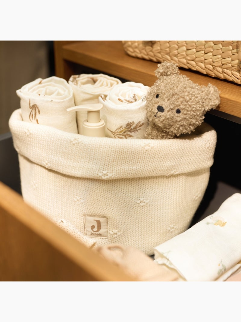Panier de rangement Cosy Knit en coton Jollein Blanc - Kiabi