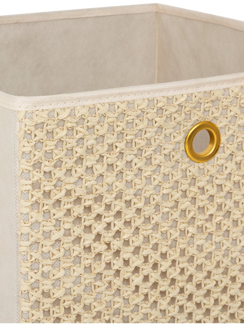 Panier de rangement décor tressé 31x31cm - AFIBEL Beige - Kiabi