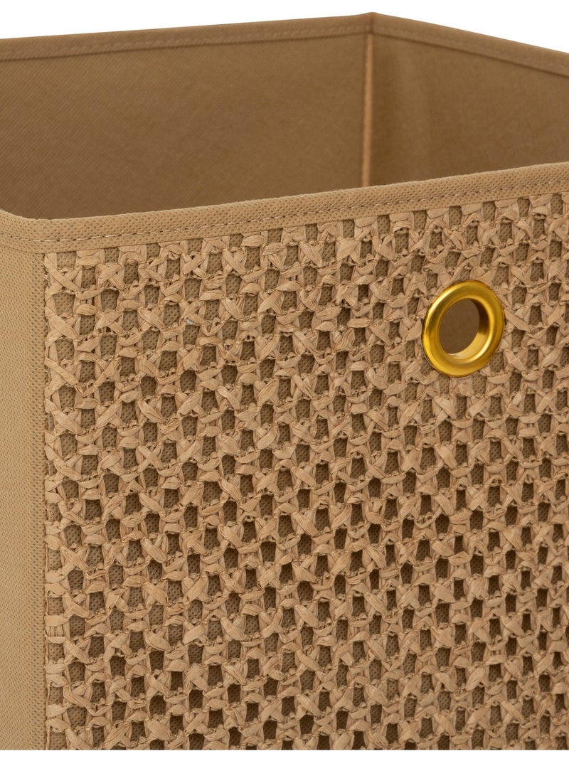Panier de rangement décor tressé 31x31cm - AFIBEL Marron - Kiabi
