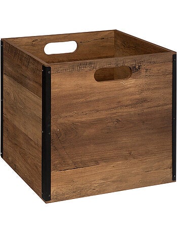Panier de rangement effet bois MIX'N MODUL