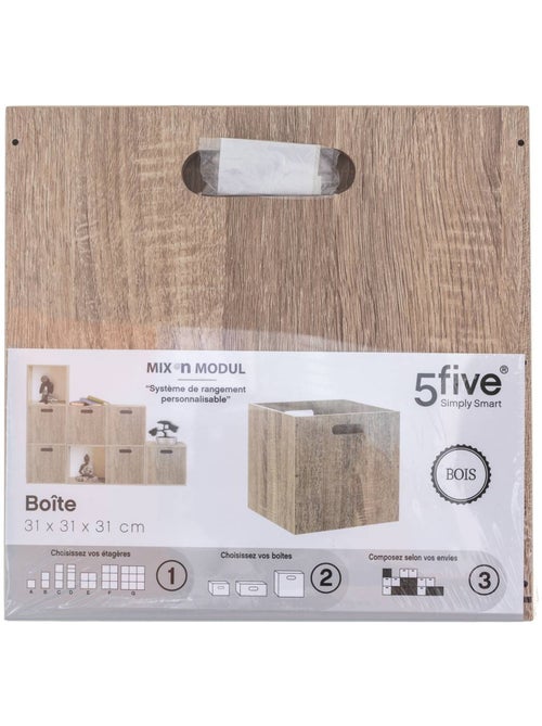 Panier de rangement effet chêne en MDF MIX'N MODUL - Kiabi