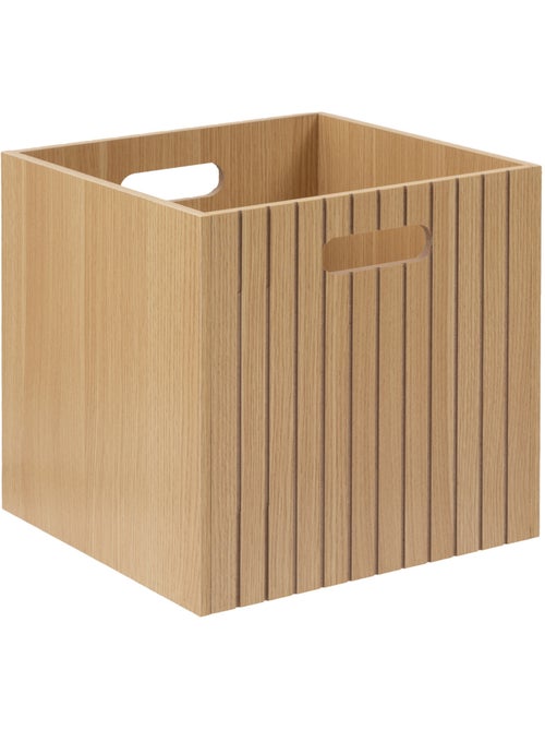 Panier de rangement en bois rainuré TASSO - Kiabi