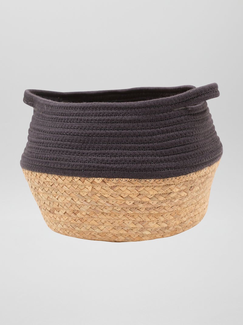Panier de rangement en corde Anthracite - Kiabi