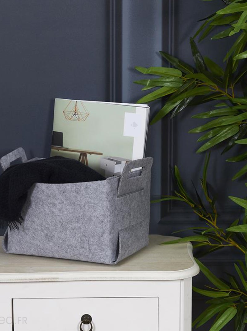 Panier de rangement en feutre pliable Gris - Kiabi