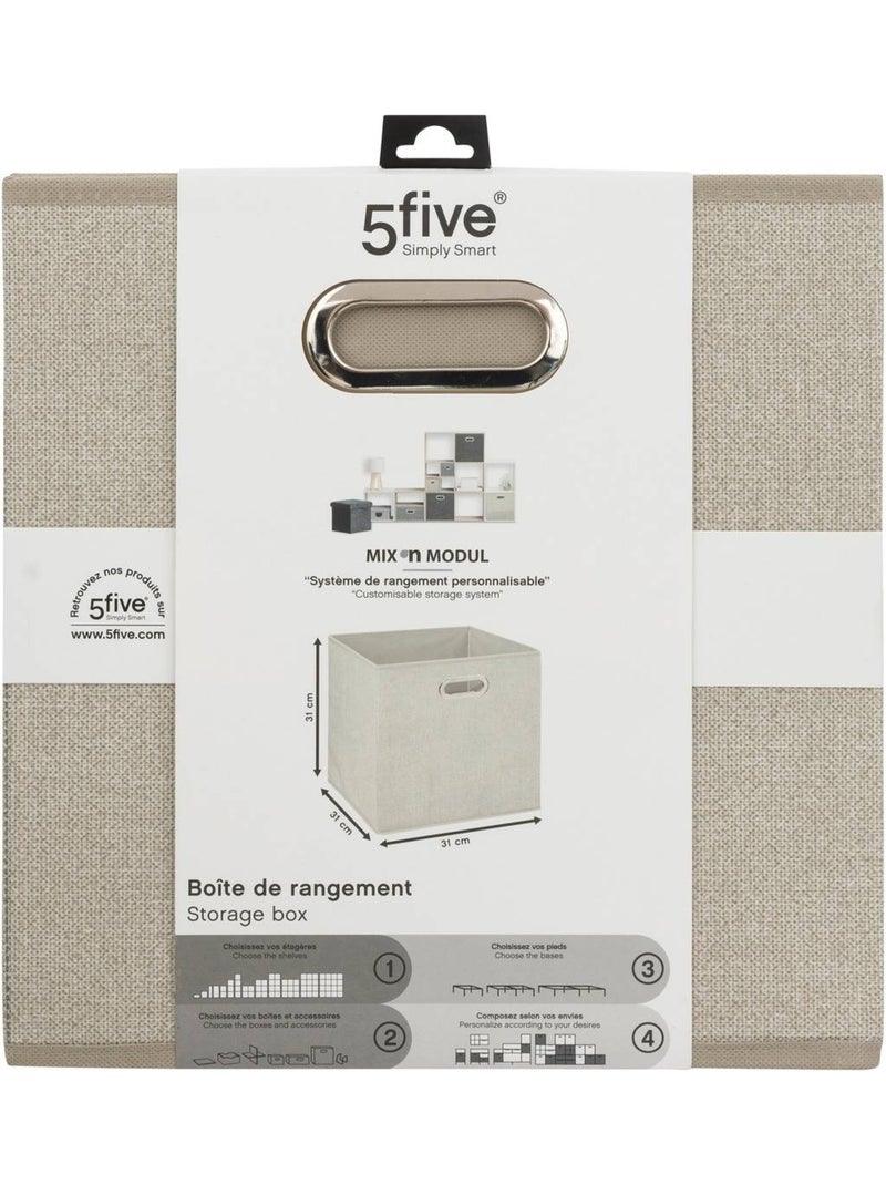 Panier de rangement en tissu cube MIX'N MODUL Beige - Kiabi