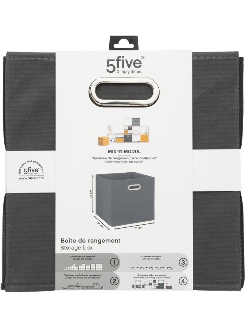 Panier de rangement en tissu cube MIX'N MODUL gris anthracite - Kiabi
