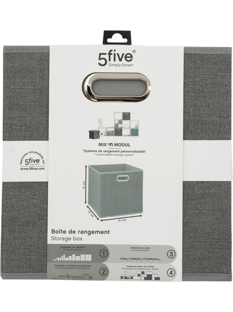 Panier de rangement en tissu cube MIX'N MODUL Gris clair - Kiabi