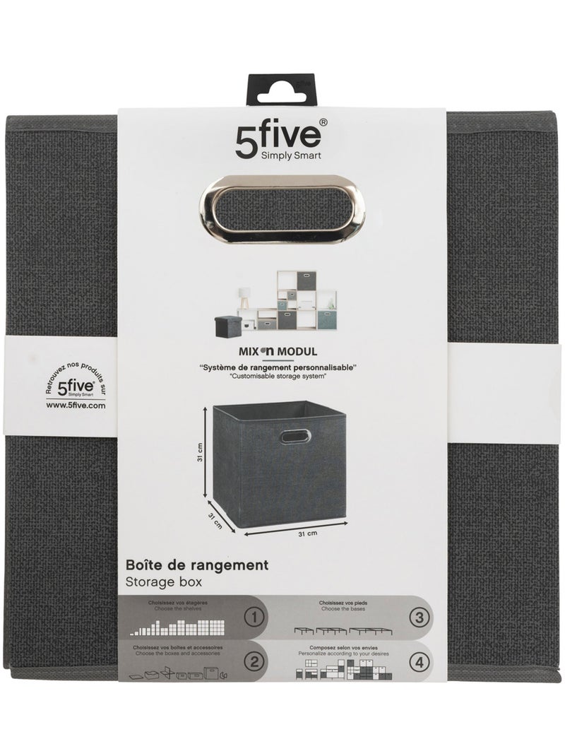 Panier de rangement en tissu cube MIX'N MODUL Gris foncé - Kiabi
