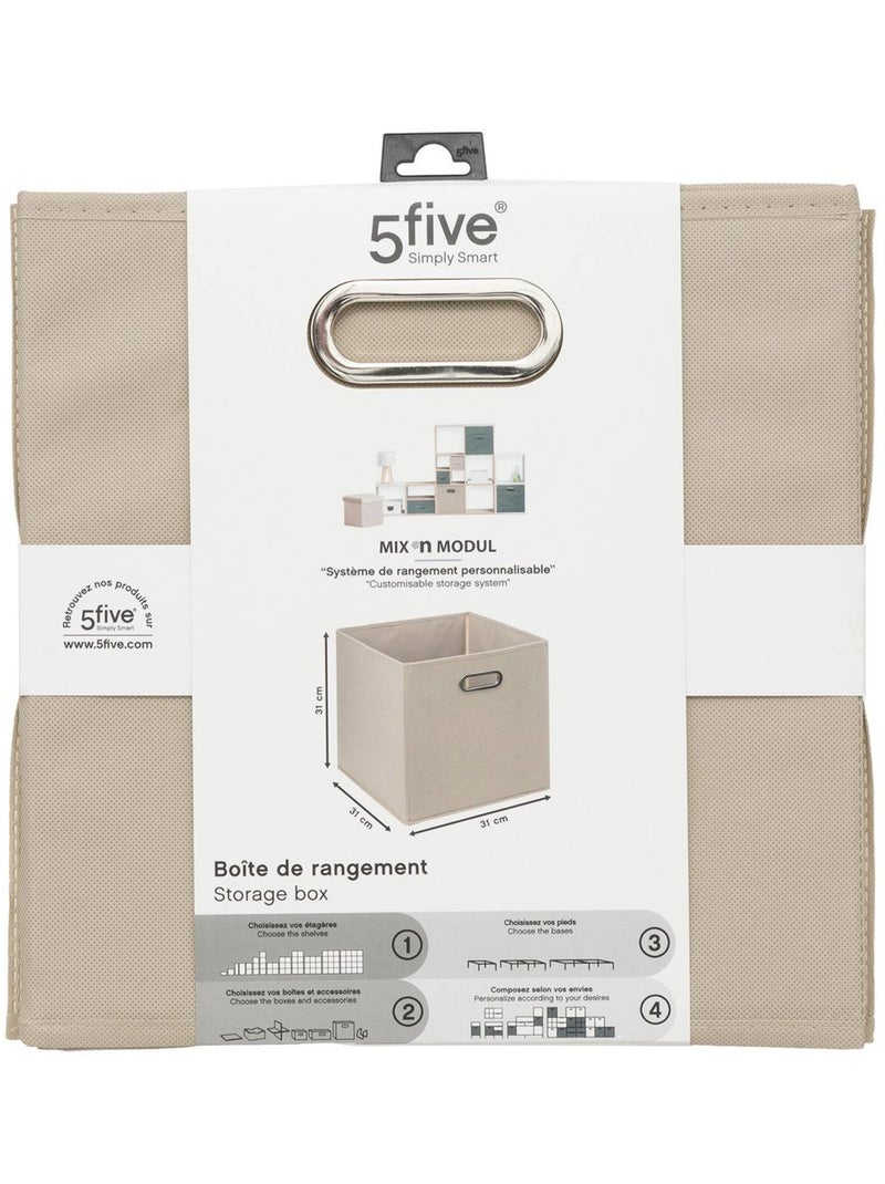 Panier de rangement en tissu cube MIX'N MODUL Lin - Kiabi