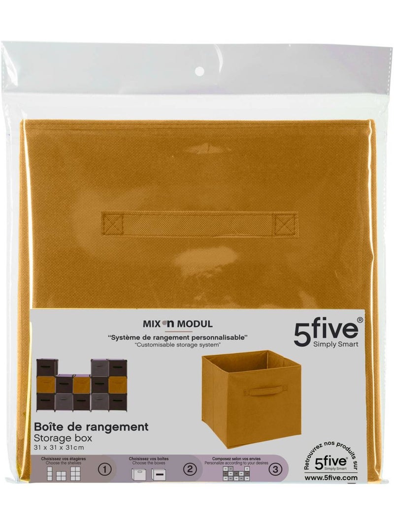 Panier de rangement en tissu cube MIX'N MODUL Moutarde - Kiabi